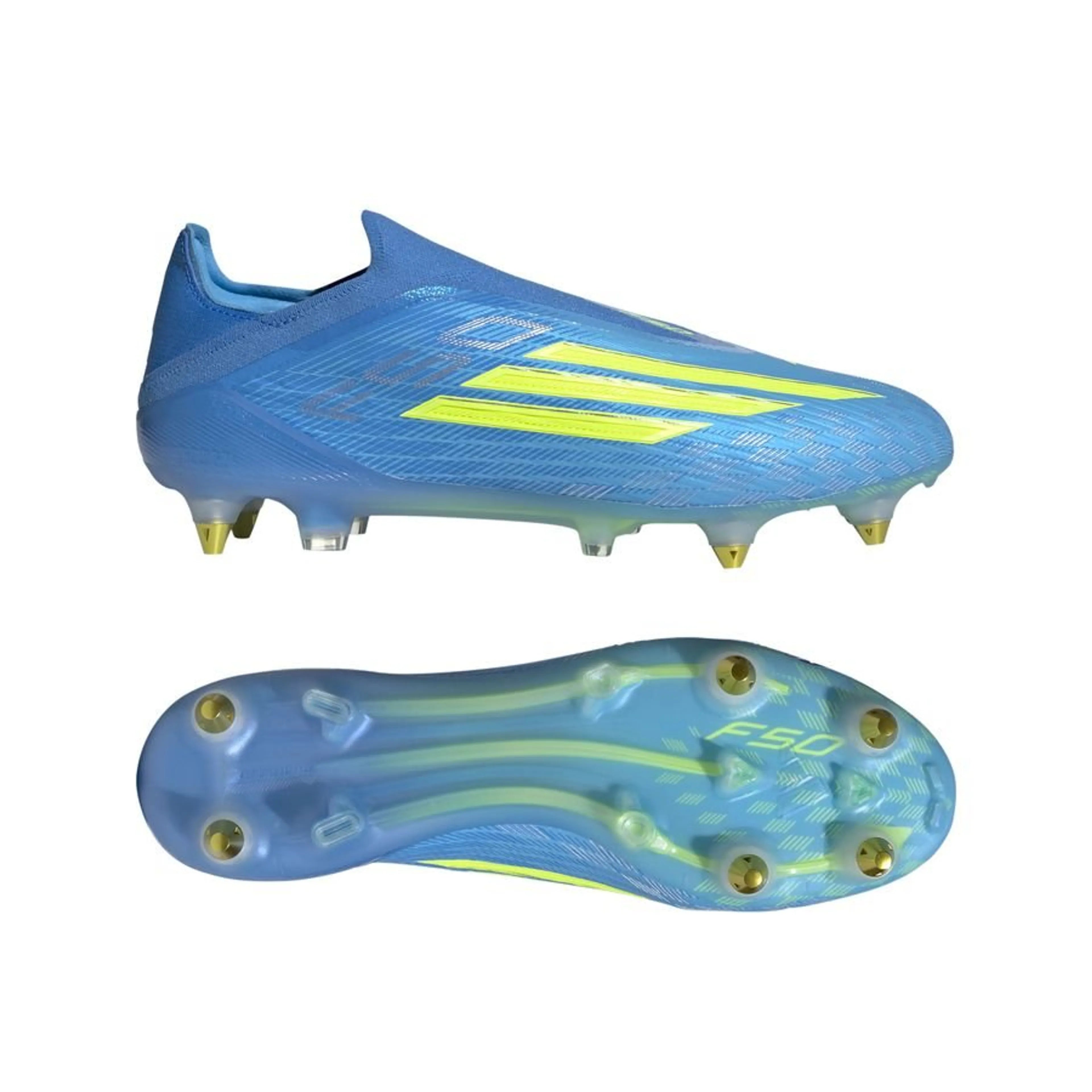 adidas F50 Elite Laceless SG Ice Cold Precision - Lucid Ray Blue/Jaune/Light Utility Aqua