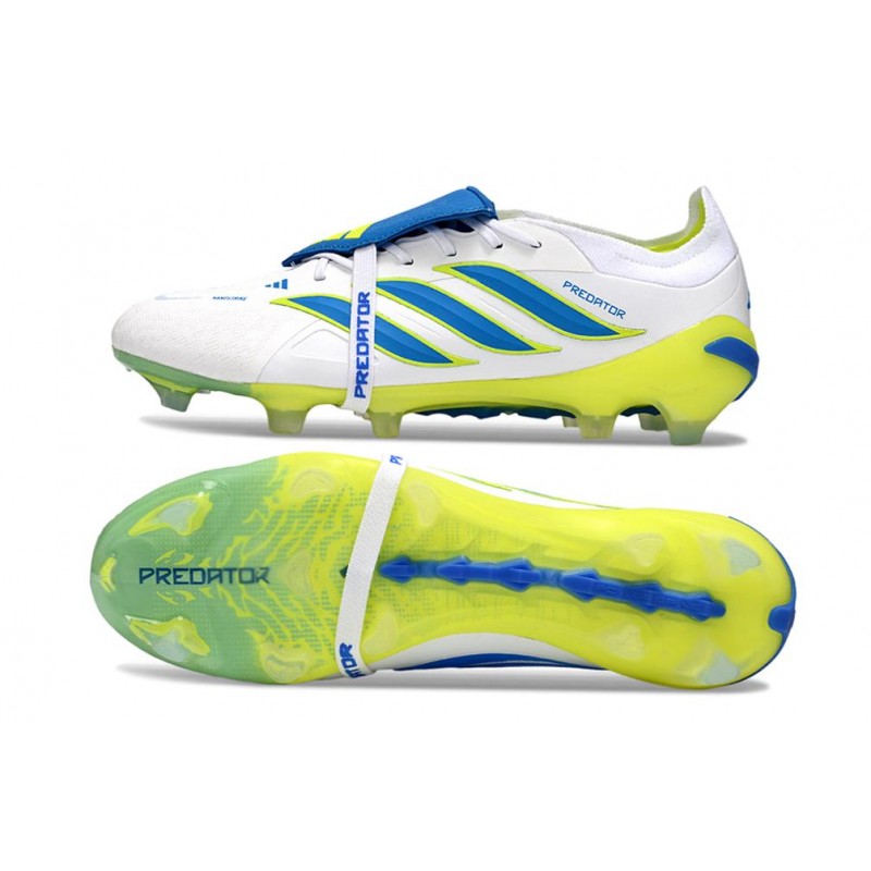 Adidas Predator 26 Elite FT FG Blanc Bleu Jaune