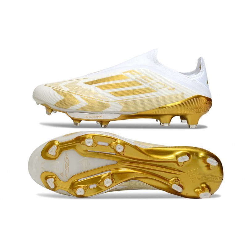 Adidas F50+ Sans Lacets FG Blanc Or Mét