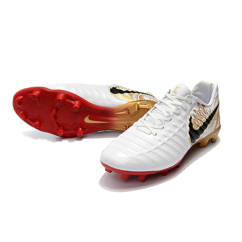 Nike Tiempo Legend VII FG Crampons Blanc Rouge Noir