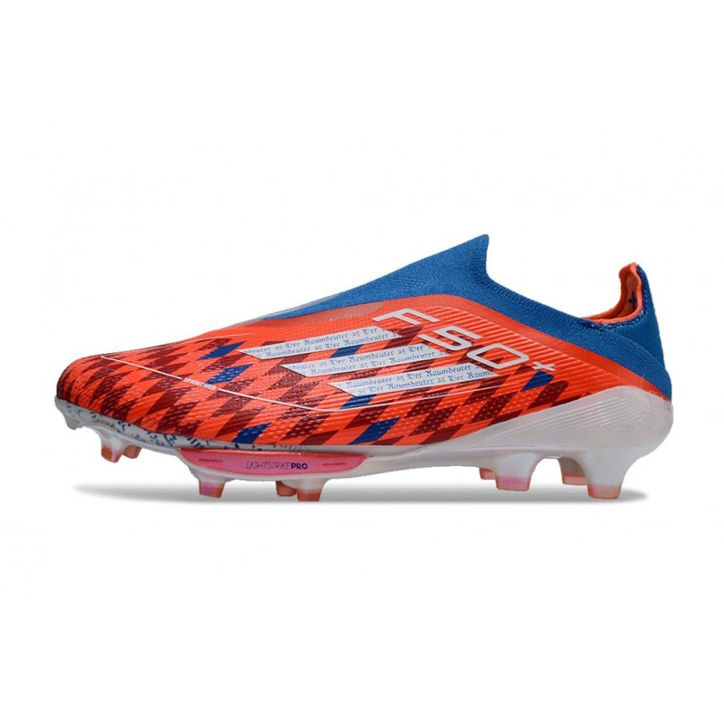 Adidas F50+ Sans Lacets FG Rouge Blanc Bleu