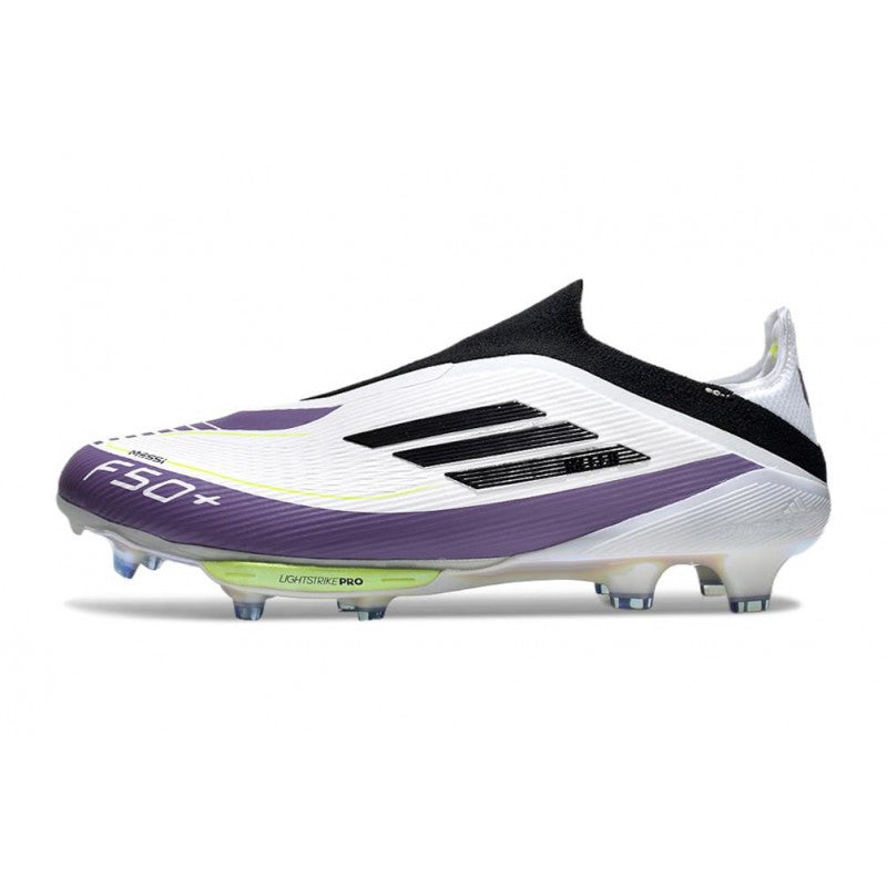 Adidas F50+ Sans Lacets FG X Messi Blanc Ftwr Noir Violet Uni