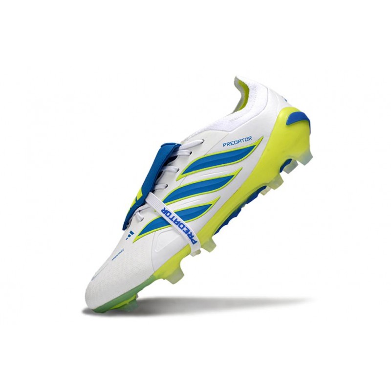 Adidas Predator 26 Elite FT FG Blanc Bleu Jaune