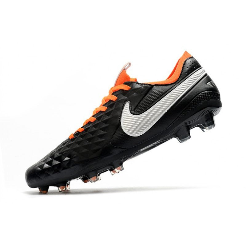 Nike Crampons Nouveau Tiempo Legend 8 Elite FG Noir Orange Blanc