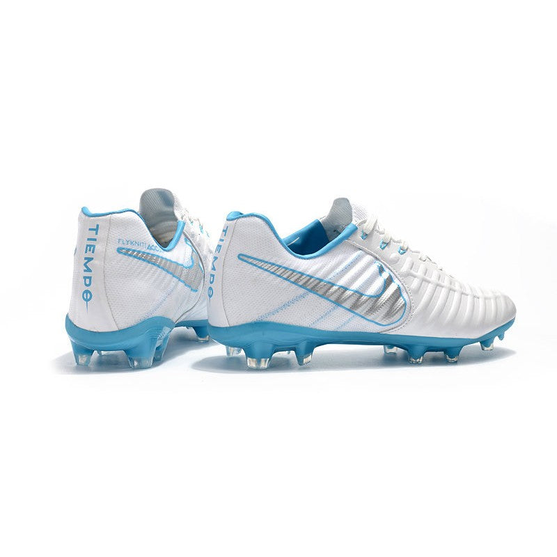 Nike Tiempo Legend VII FG Crampons Blanc Bleu