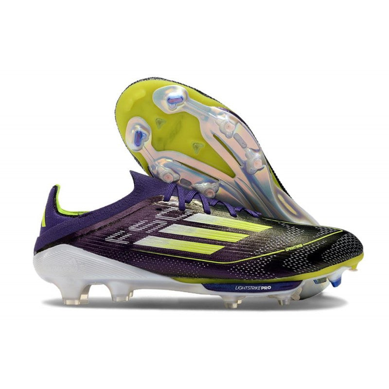 Adidas F50+ Elite FG Fast Reborn Violet Blanc Lucid Lemon ÉDITION LIMITÉE
