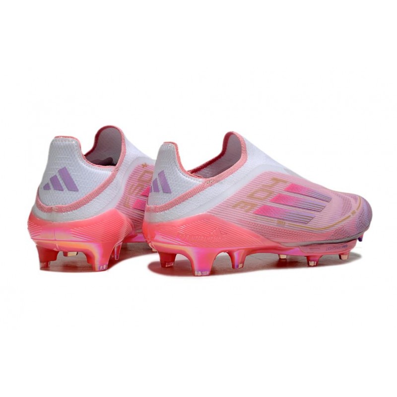 Adidas F50+ Sans Lacets FG Rose Blanc