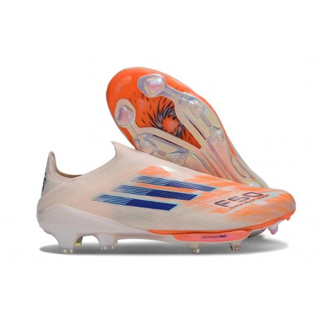 Adidas F50+ Sans Lacets FG Orange Bleu