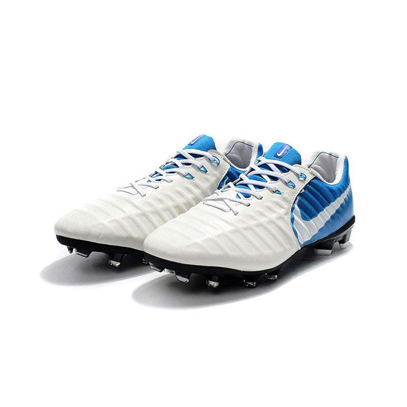 Nike Tiempo Legend VII FG Crampons Blanc Bleu