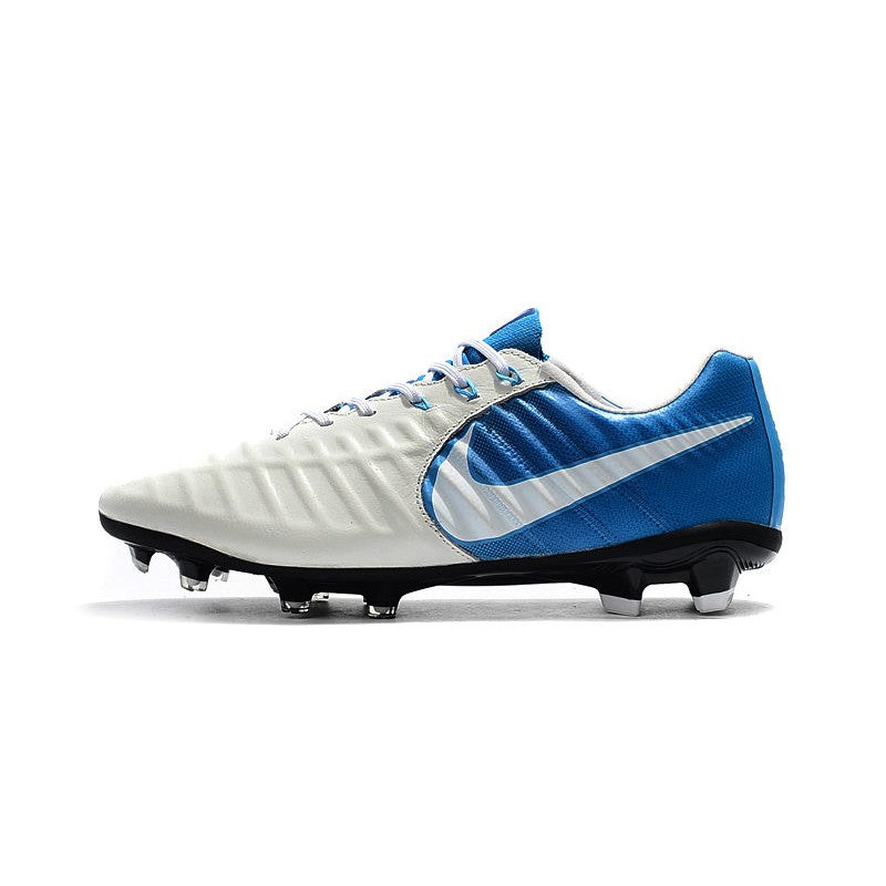 Nike Tiempo Legend VII FG Crampons Blanc Bleu