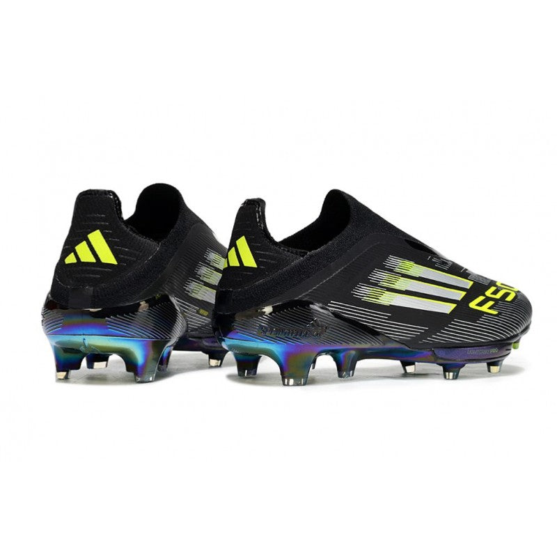 Adidas F50+ Sans Lacets FG Negro Limón Lúcido Blanco