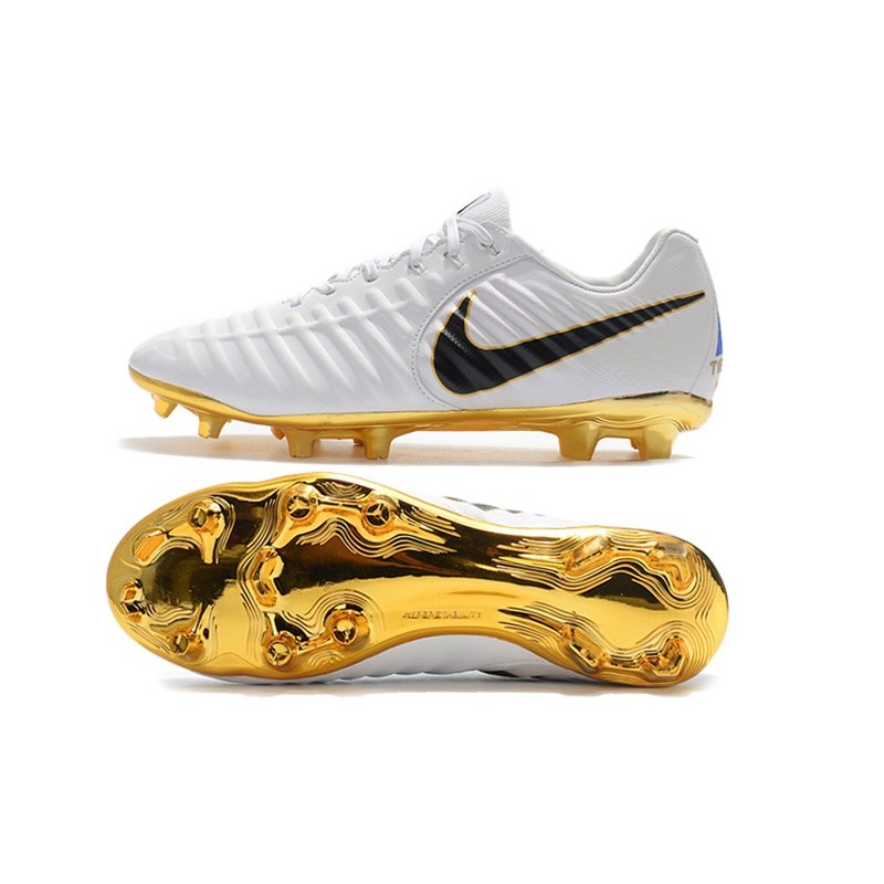 Nike Crampons Tiempo Legend VII Elite FG Blanc Or