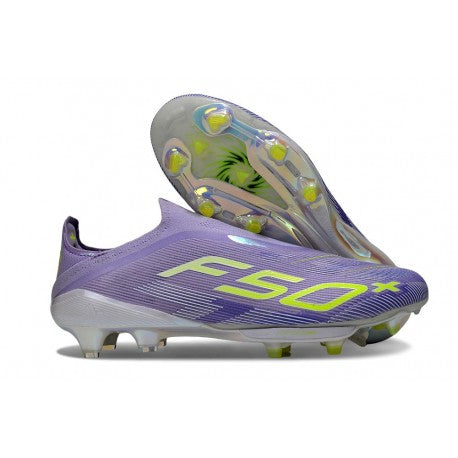 Adidas F50+ Sans Lacets FG Violet Rapide Blanc Ftwr Citron Lucide