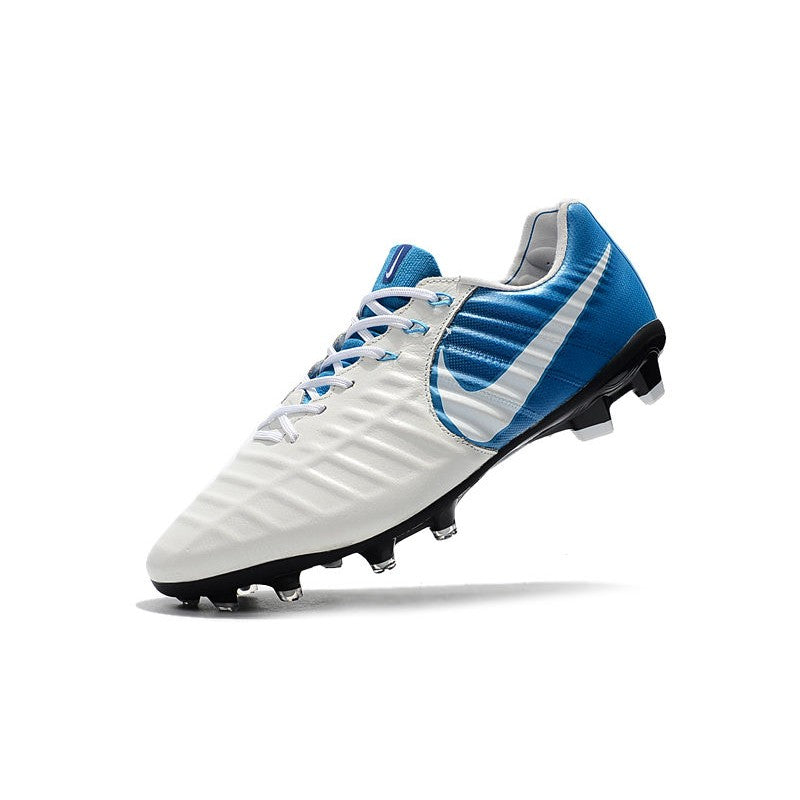 Nike Tiempo Legend VII FG Crampons Blanc Bleu