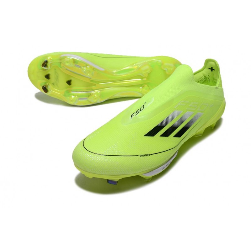 Adidas F50+ Sans Lacets FG Jaune Solaire Noir