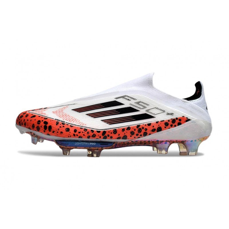 Adidas F50+ Sans Lacets FG X Messi Blanc Rouge Noir