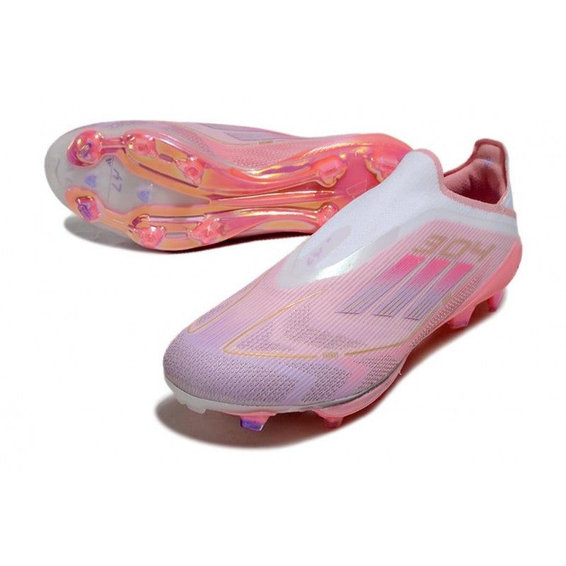 Adidas F50+ Sans Lacets FG Rose Blanc