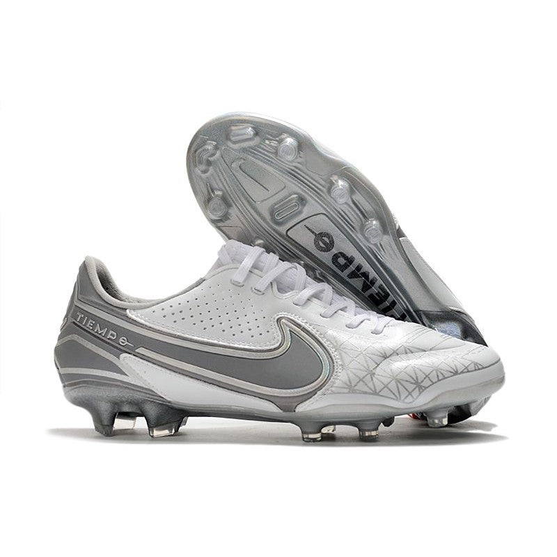 Nike Tiempo Legend 9 Elite FG Nouveau Blanc Gris