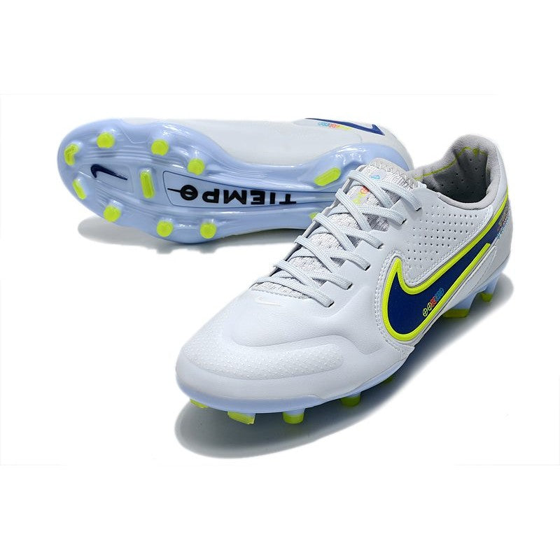 Nike Tiempo Legend 9 Elite FG Nouveau Blanc Bleu