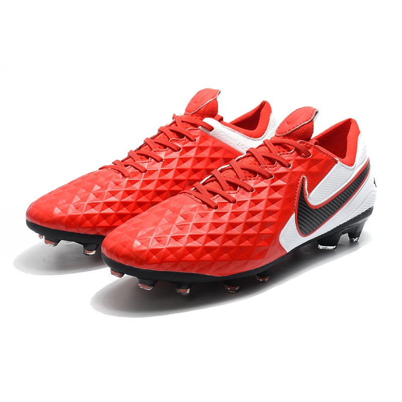 Nike Crampons Nouveau Tiempo Legend 8 Elite FG Rouge Blanc