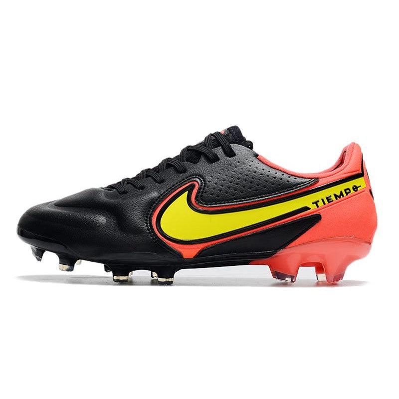 Nike Tiempo Legend 9 Elite FG Nouveau Noir Rouge Jaune