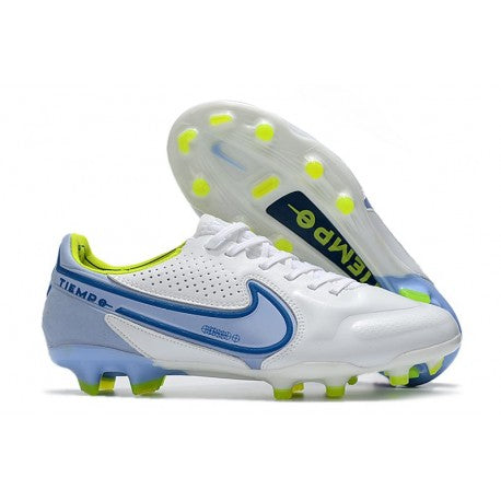 Nike Tiempo Legend 9 Elite FG Nouveau Blanc Bleu