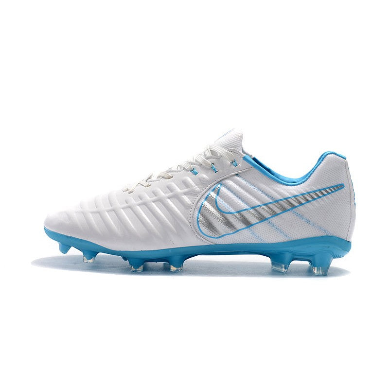 Nike Tiempo Legend VII FG Crampons Blanc Bleu