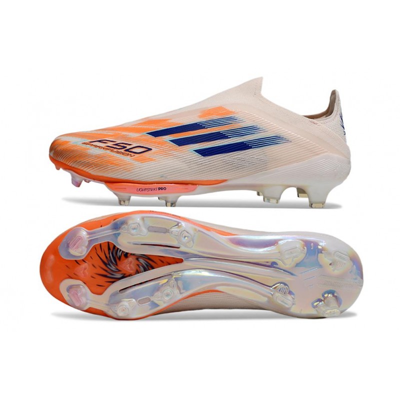 Adidas F50+ Sans Lacets FG Orange Bleu