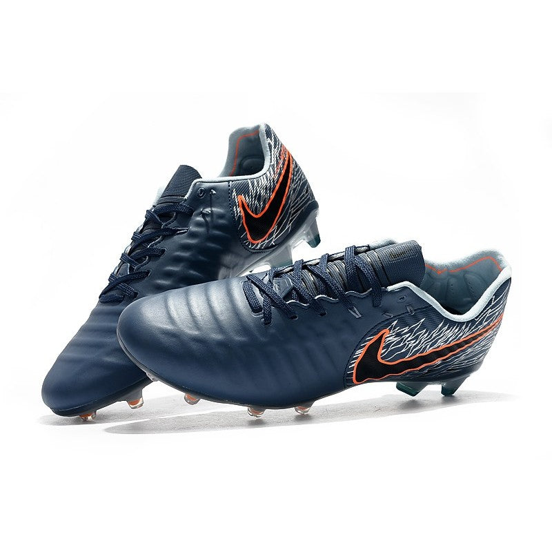 Nike Crampons Tiempo Legend VII Elite FG Cyan Orange Noir