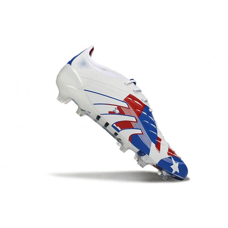 Adidas Predator 25 Elite FG Blanc Bleu Rouge