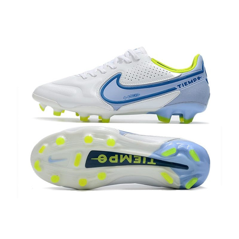 Nike Tiempo Legend 9 Elite FG Nouveau Blanc Bleu