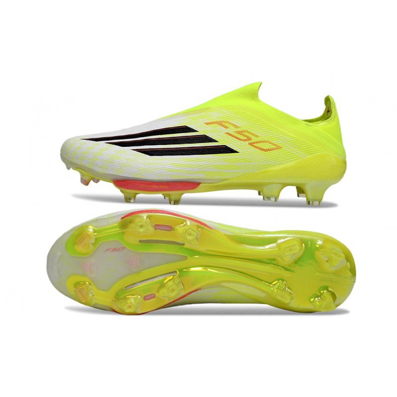 Adidas F50+ Sans Lacets FG Jaune Noir