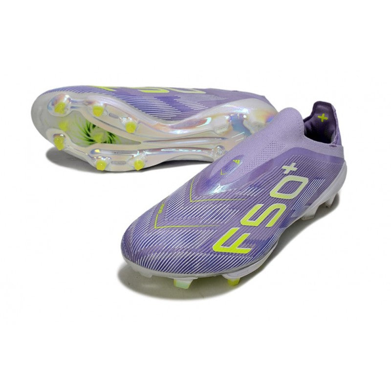 Adidas F50+ Sans Lacets FG Violet Rapide Blanc Ftwr Citron Lucide