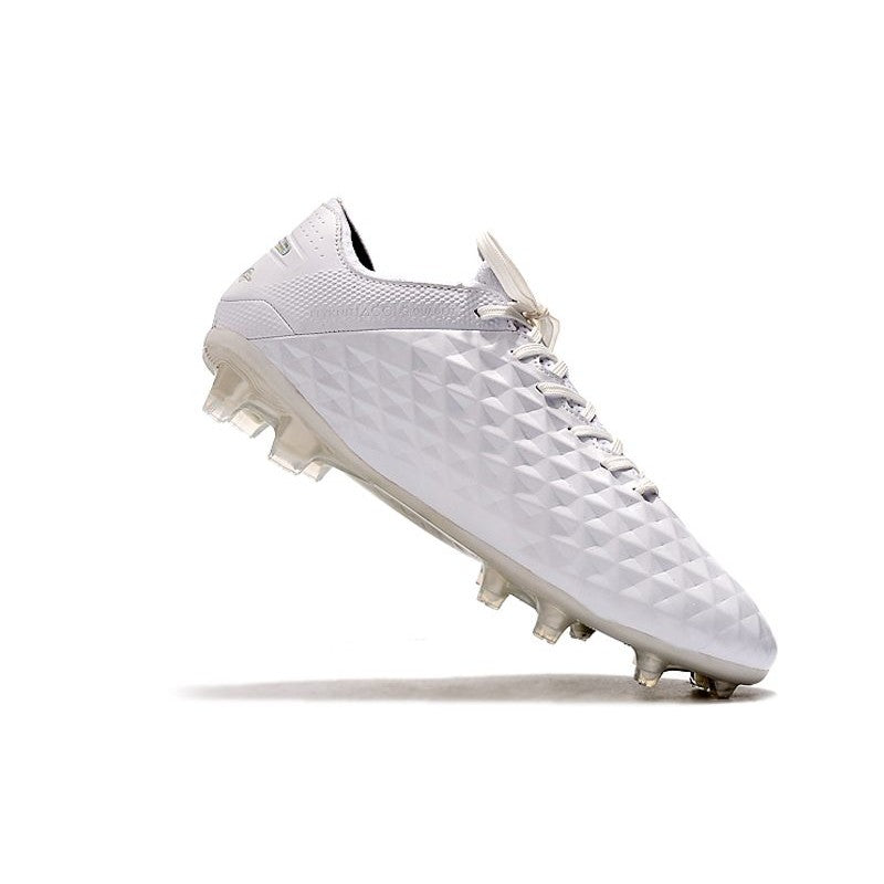 Nike Crampons Nouveau Tiempo Legend 8 Elite FG Blanc Chrome Platine