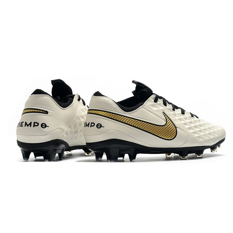 Nike Crampons Nouveau Tiempo Legend 8 Elite FG Blanc Or Noir