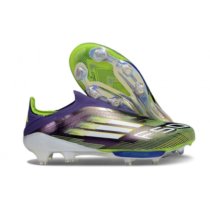 Adidas F50+ Sans Lacets FG Violet Rapide Blanc Ftwr Citron Lucide