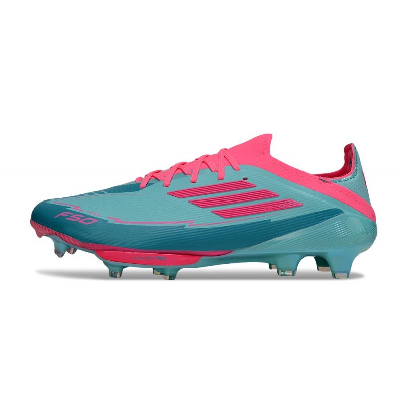 Adidas F50+ FG MESSI Aqua Flash Rose Lucide Cyan