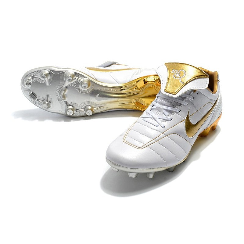 Nike Crampons Tiempo Legend VII Elite R10 FG Blanc Or