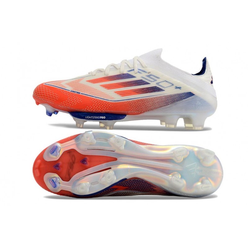 Adidas F50+ Elite FG Advancement Blanc Rouge Bleu