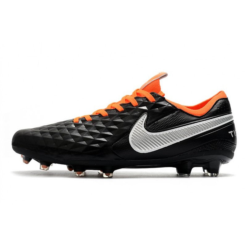 Nike Crampons Nouveau Tiempo Legend 8 Elite FG Noir Orange Blanc
