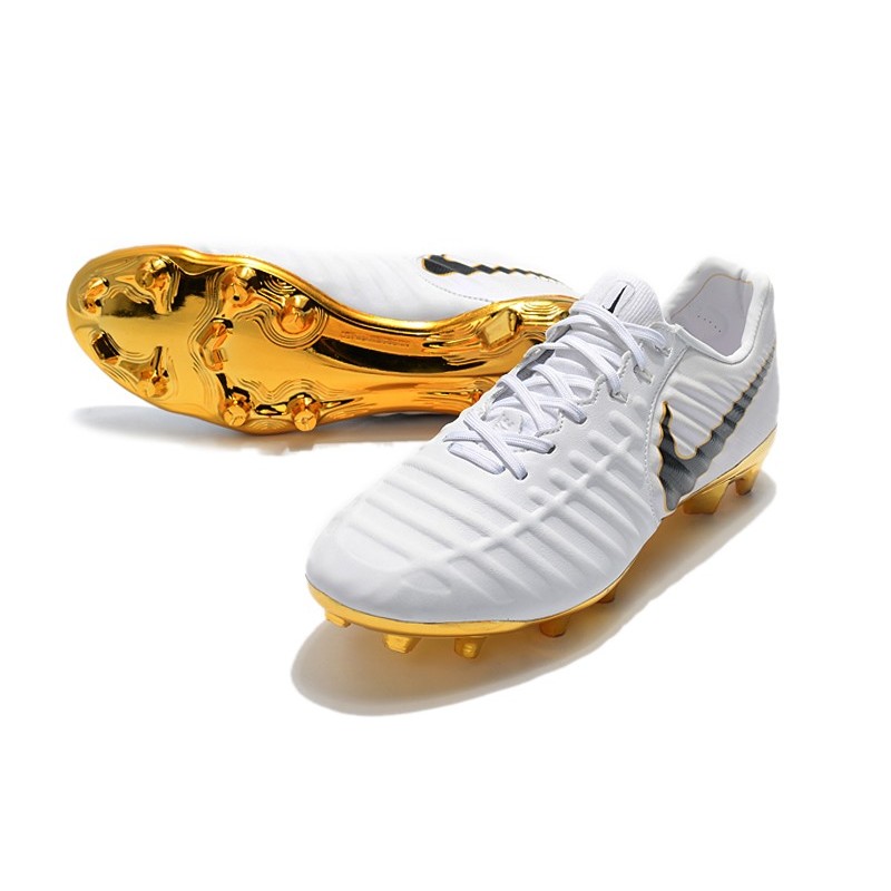 Nike Crampons Tiempo Legend VII Elite FG Blanc Or