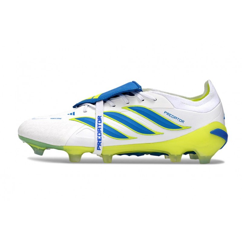 Adidas Predator 26 Elite FT FG Blanc Bleu Jaune