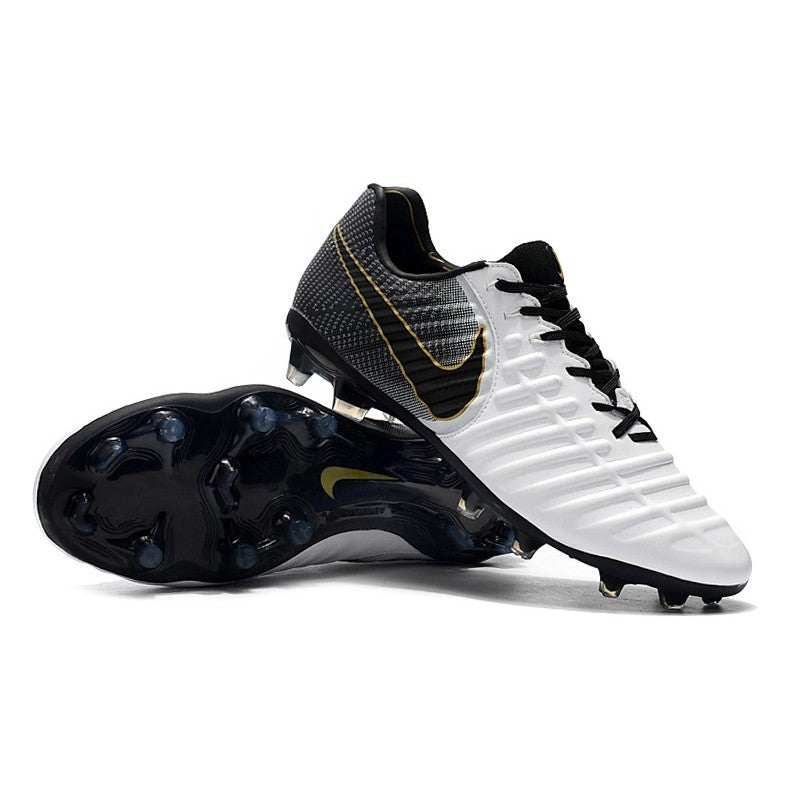 Nike Crampons Tiempo Legend VII Elite FG Blanc Noir Or