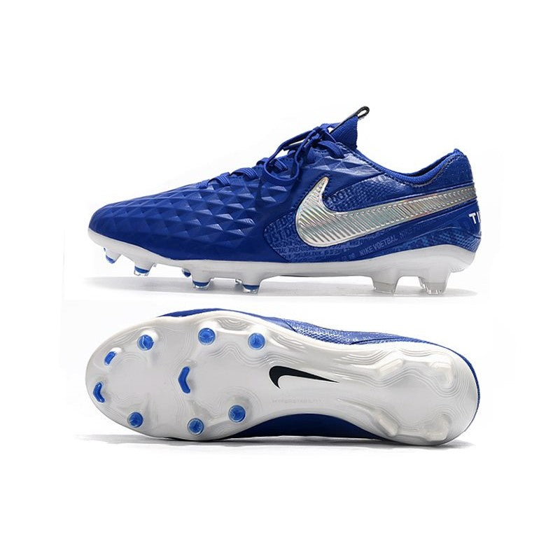 Nike Crampons Nouveau Tiempo Legend 8 Elite FG Bleu Blanc