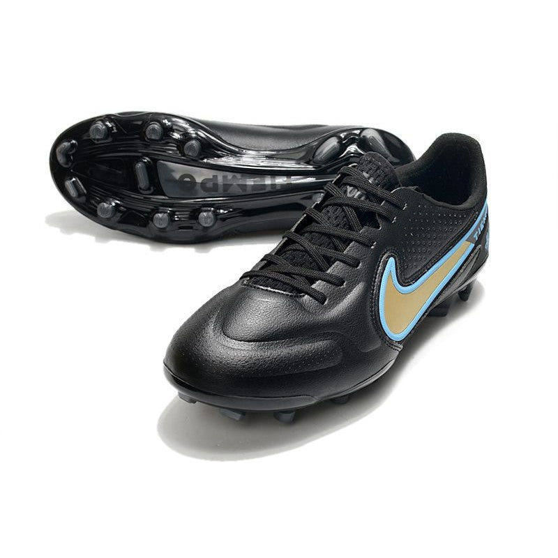 Nike Tiempo Legend 9 Elite FG Nouveau Noir Bleu Or