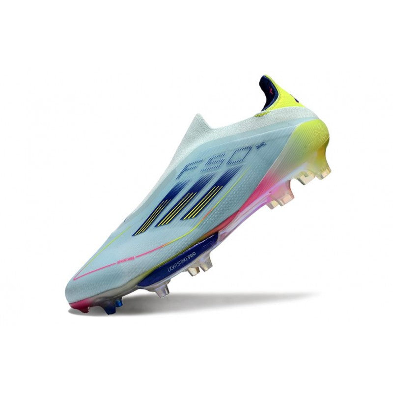 Adidas F50+ Sans Lacets FG Bleu Très Pâle Semi Lucide Jaune Solaire