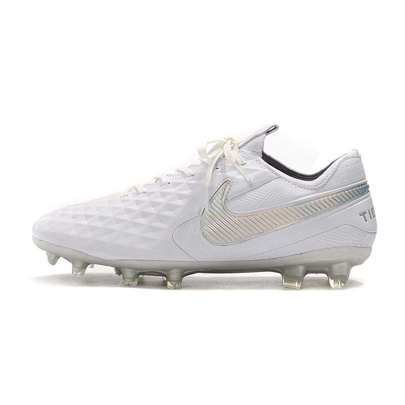 Nike Crampons Nouveau Tiempo Legend 8 Elite FG Blanc Chrome Platine