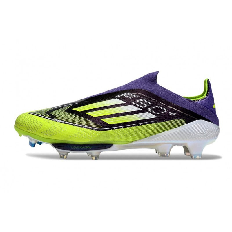 Adidas F50+ Sans Lacets FG Violet Rapide Citron Lucide