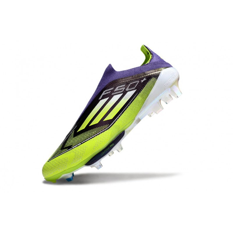 Adidas F50+ Sans Lacets FG Violet Rapide Citron Lucide
