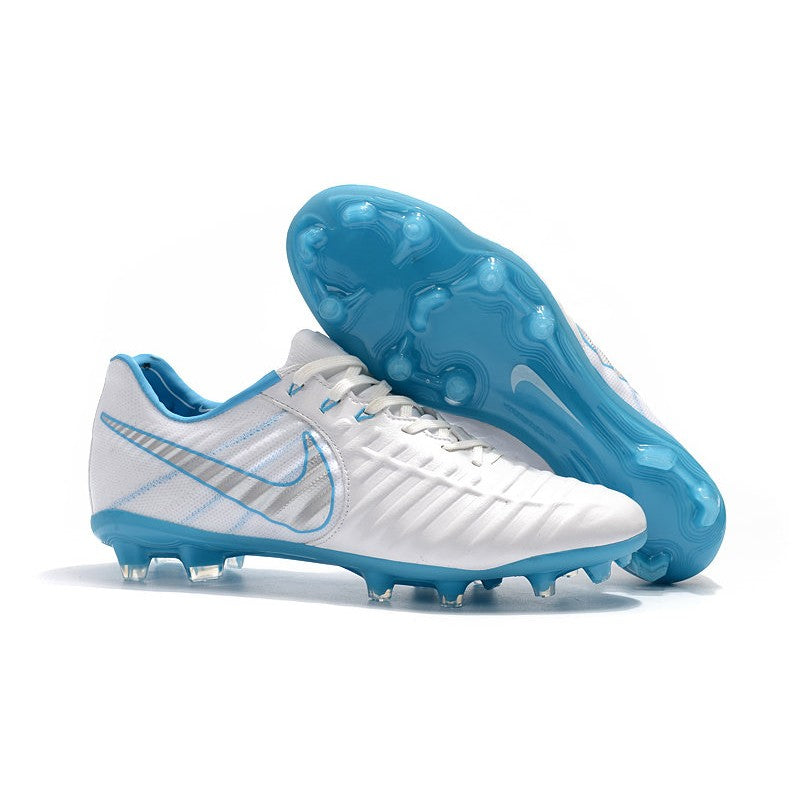 Nike Tiempo Legend VII FG Crampons Blanc Bleu